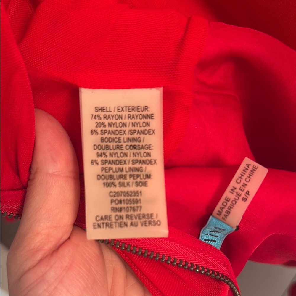 Alice + Olivia Red Long Sleeve Peplum Blouse - Picture 14 of 16